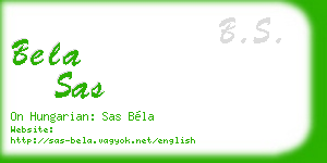 bela sas business card
